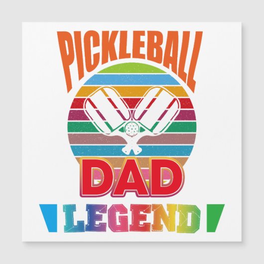 Pickleball Dad Legend Retro Rainbow (正面)