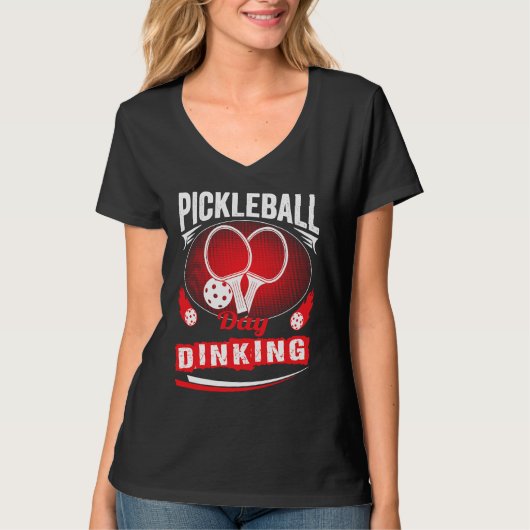 Pickleball Day Dinking Motivational Pickleball Squ Tシャツ (正面)