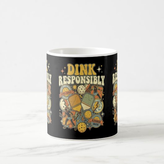 Pickleball Dink Responsibly Paddle Player コーヒーマグカップ (中央)