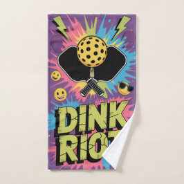 Pickleball Dink Riot Funny Urban Splash ハンドタオル