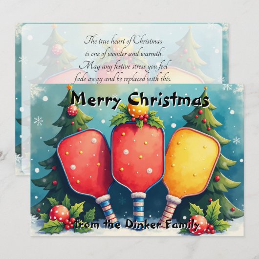Pickleball🎅 Dink the Halls シーズンカード (正面/裏面)