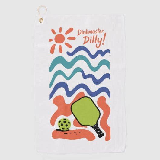 Pickleball Dinkmaster Dilly! Vacation Resort Towel ゴルフタオル (正面)