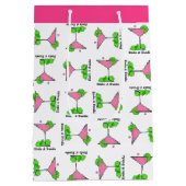 Pickleball Dinks & Drinks Pink Cosmo Cocktail ミディアムペーパーバッグ (裏面)