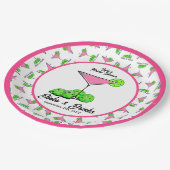 Pickleball Dinks & Drinks Pink Cosmo Cocktails  ペーパープレート (アングル)
