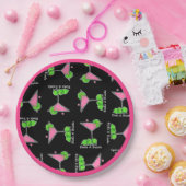 Pickleball Dinks & Drinks Pink Cosmo Cocktails  ペーパープレート (パーティー)