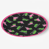 Pickleball Dinks & Drinks Pink Cosmo Cocktails  ペーパープレート (アングル)