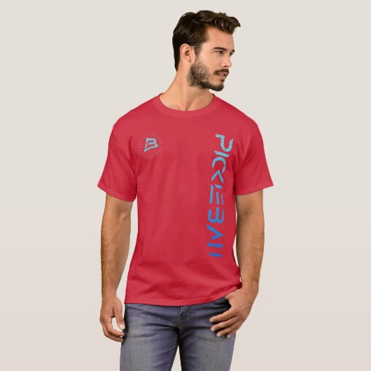Pickleball Distressed Blue Gradient Casual Design  Tシャツ (正面フル)