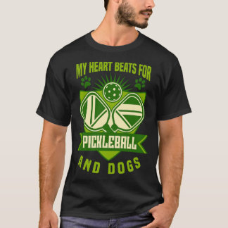 Pickleball Dog My Heart Beats For Pickleball Tシャツ