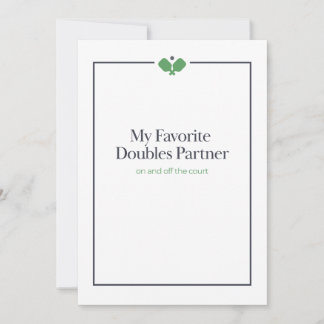 Pickleball Doubles Partner Card | Navy Green