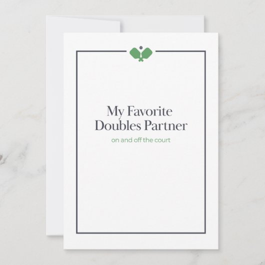Pickleball Doubles Partner Card | Navy Green (正面)