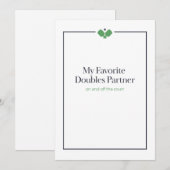 Pickleball Doubles Partner Card | Navy Green (正面/裏面)