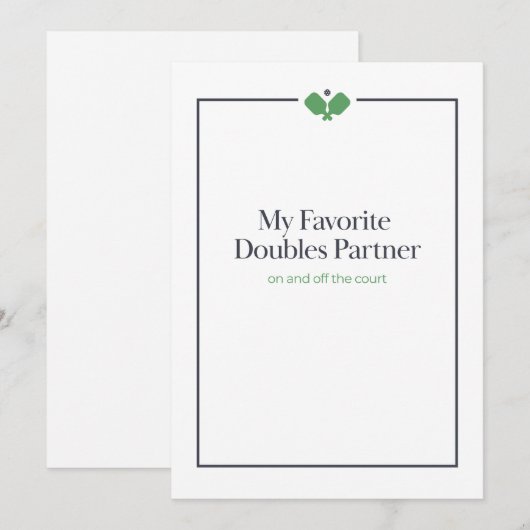 Pickleball Doubles Partner Card | Navy Green (正面/裏面)