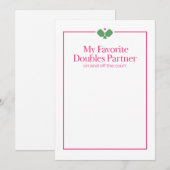 Pickleball Doubles Partner Card | Pink Green ノートカード (正面/裏面)