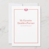 Pickleball Doubles Partner Card | Pink Orange (正面)