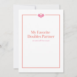 Pickleball Doubles Partner Card | Pink Orange