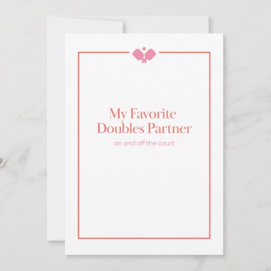Pickleball Doubles Partner Card | Pink Orange (正面)