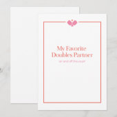 Pickleball Doubles Partner Card | Pink Orange (正面/裏面)