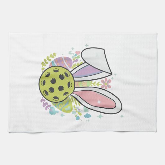 Pickleball Easter T-Shirt キッチンタオル (横)