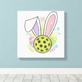 Pickleball Easter T-Shirt キャンバスプリント (インサイチュ (ウッドフロア))