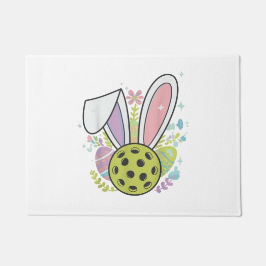 Pickleball Easter T-Shirt ドアマット (正面)