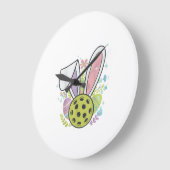 Pickleball Easter T-Shirt ラージ壁時計 (傾斜)