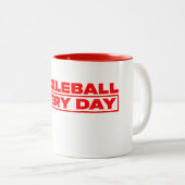 Pickleball Everyday White and Red Mug ツートーンマグカップ (正面右)