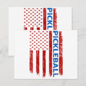 Pickleball Flag - Playing Paddleball Pickleball Am セーブザデート (正面/裏面)