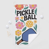 Pickleball Flower Paddle Gift ゴルフタオル (インサイチュ)