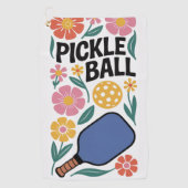 Pickleball Flower Paddle Gift ゴルフタオル (正面)