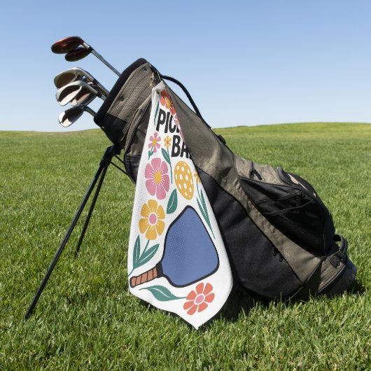 Pickleball Flower Paddle Gift ゴルフタオル (グリーン)