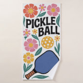 Pickleball Flower Paddle Gift バスタオル (バスタオル)