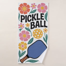 Pickleball Flower Paddle Gift バスタオル