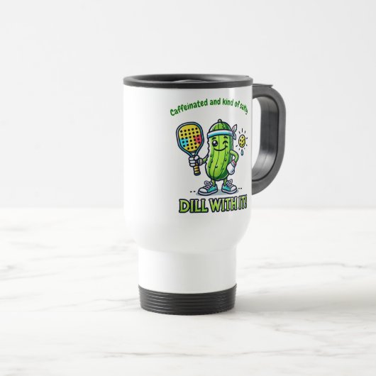 Pickleball Funny Coffee Mug Drinkware Kitchen トラベルマグ (正面右)