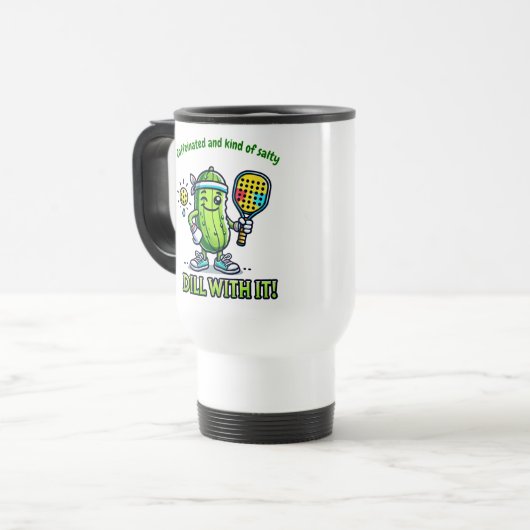 Pickleball Funny Coffee Mug Drinkware Kitchen トラベルマグ (正面左)