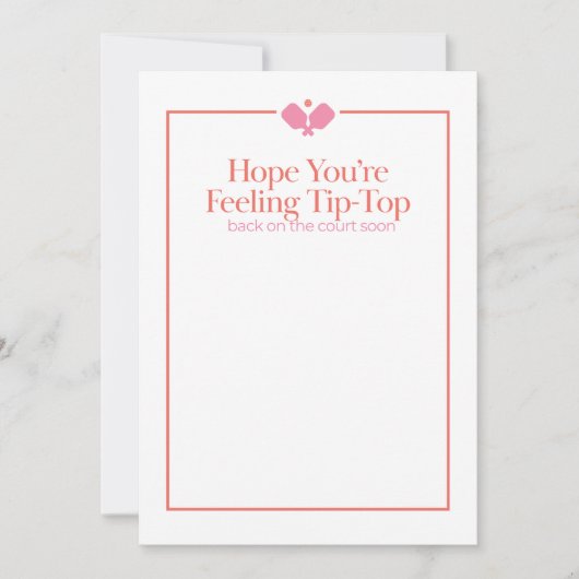 Pickleball Get Well Card | Tip-Top (正面)