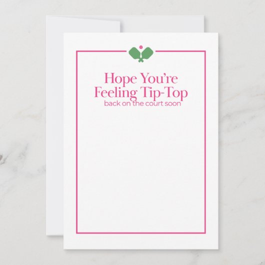 Pickleball Get Well Card | Tip-Top カード (正面)