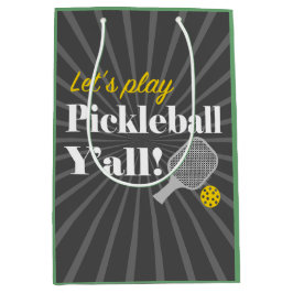 Pickleball Gift Bag Let's Play Pickleball Party ミディアムペーパーバッグ