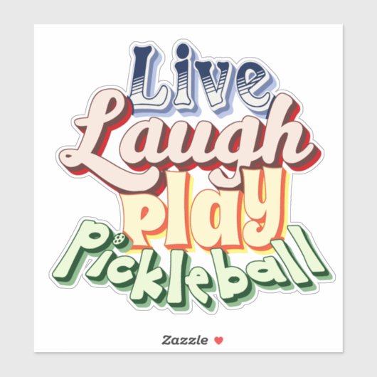 Pickleball Gift Live Laugh Play Pickle Ball シール (シート)