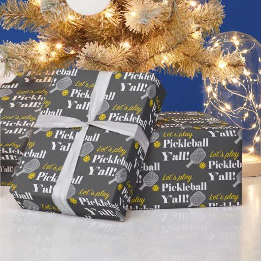 Pickleball Gift Wrap Let's Play Pickleball Team ラッピングペーパー (クリスマス)