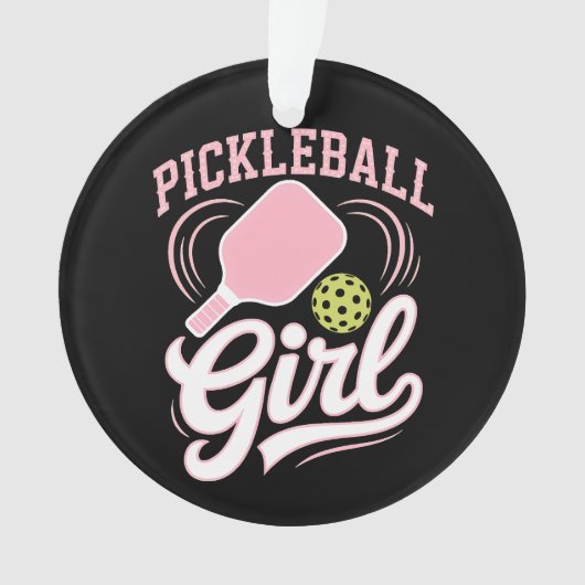 Pickleball Girl Player オーナメント (正面)