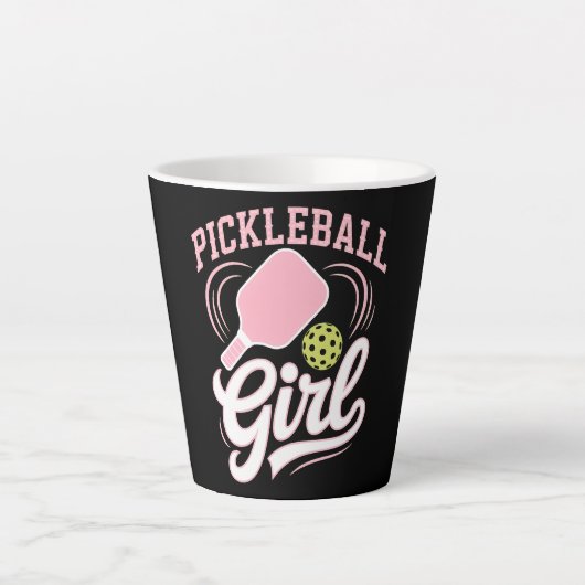 Pickleball Girl Player カフェラテマグ (正面)