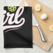 Pickleball Girl Player キッチンタオル (四つ折り)
