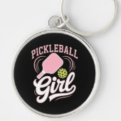 Pickleball Girl Player キーホルダー (正面)