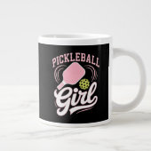 Pickleball Girl Player ジャンボコーヒーマグカップ (右)