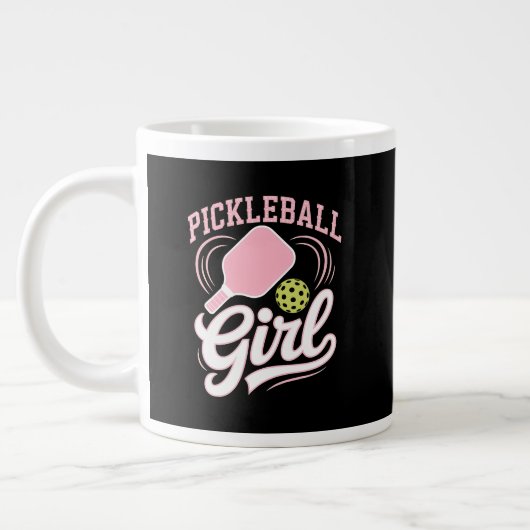 Pickleball Girl Player ジャンボコーヒーマグカップ (左)