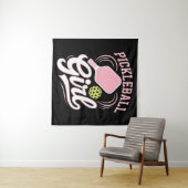 Pickleball Girl Player タペストリー (インサイチュ(横))