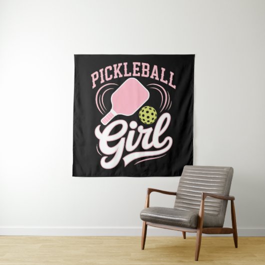Pickleball Girl Player タペストリー (インサイチュ)