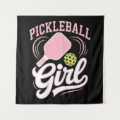 Pickleball Girl Player タペストリー (正面)