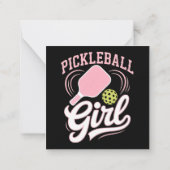 Pickleball Girl Player ノートカード (裏面)