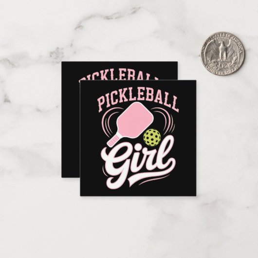 Pickleball Girl Player ノートカード (正面/裏面インサイチュ)